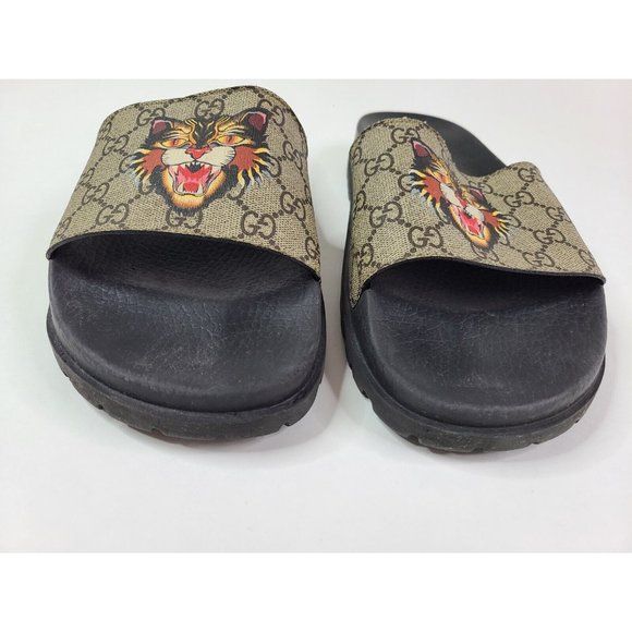 GUCCI Logo Angry Cat Slides - 12 - Picture 3 of 7